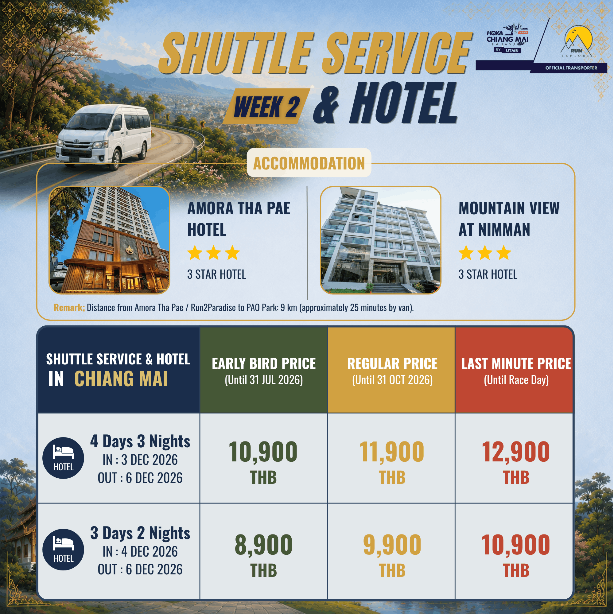 Week 2 - Shuttle Service & Hotel in Chiang Mai