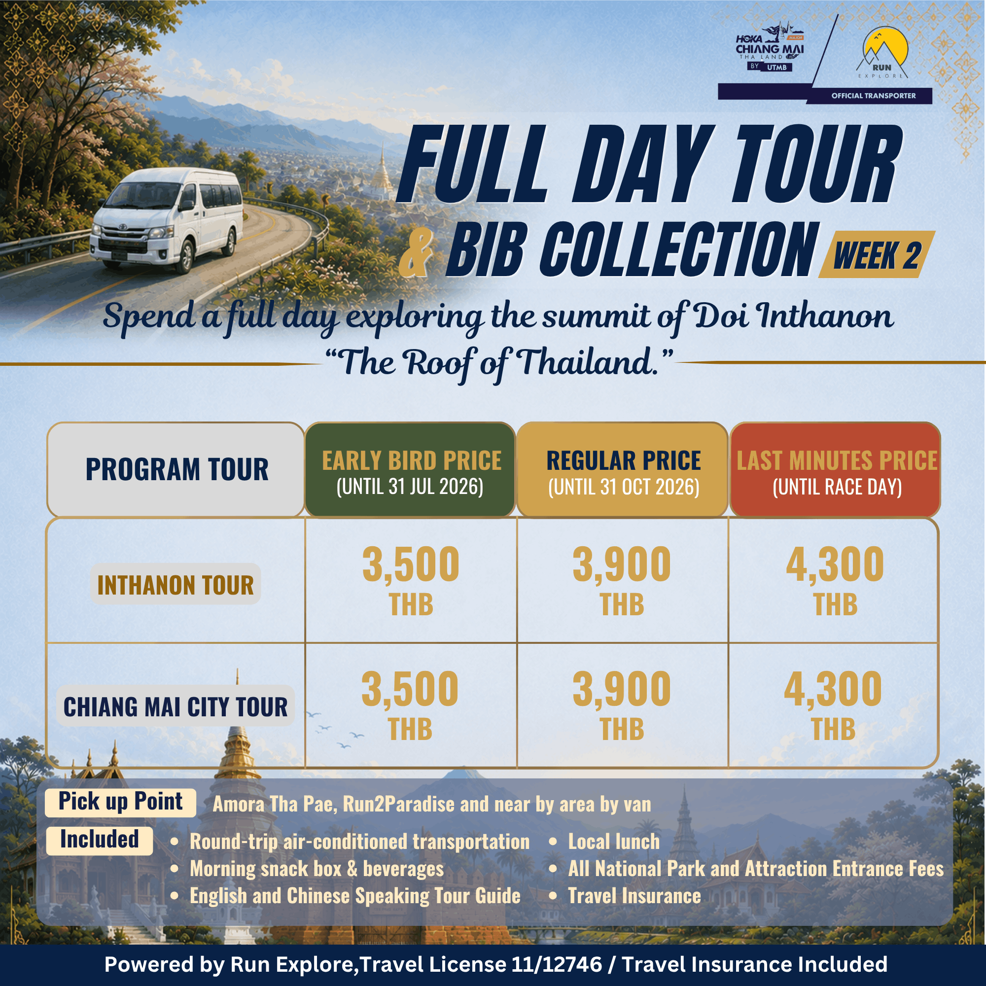 Week 2 - Full Day Tour & Bib Collection